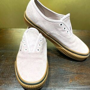 Women's Vans Pink Brown Suede Athletic Casual Skate Shoes Sneakers Sz 7 Gum sole